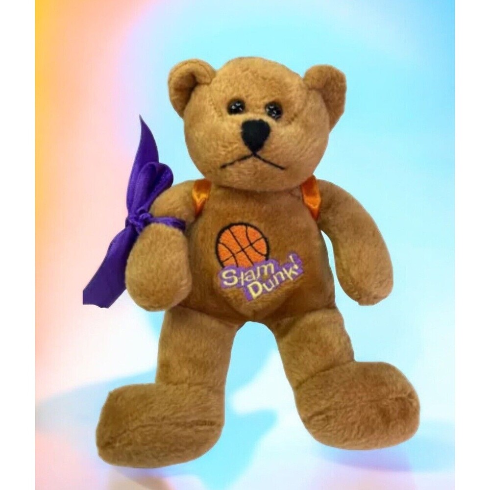 Sporty Bear Slam Dunk Basketball Zip Coin Bag Embroidered Vintage G.A.C.